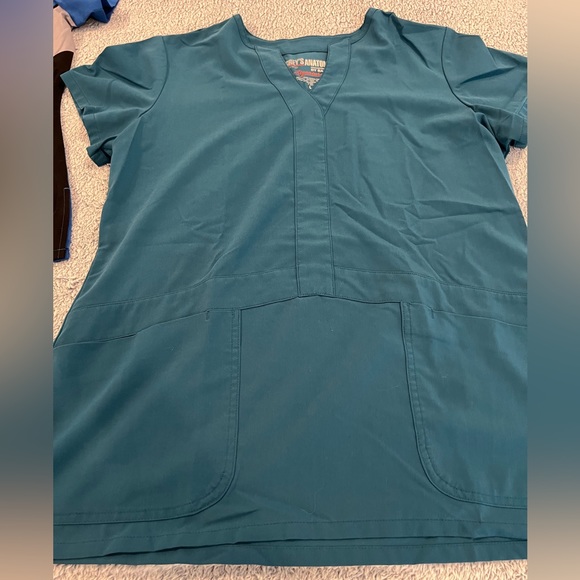 Scrub tops: Grey’s Anatomy, blue and teal, size large - Picture 4 of 5